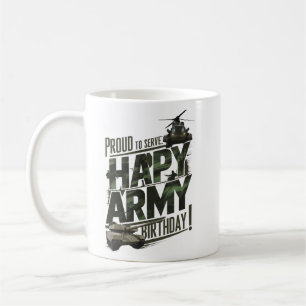 Mug Joyeux anniversaire de l'armée TShirt - Fière de s