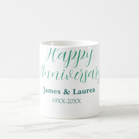 Mug Joyeux anniversaire de mariage nom date année simp (Centre)