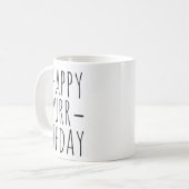 Mug Joyeux anniversaire de ronronnement Thème de chat (Devant gauche)