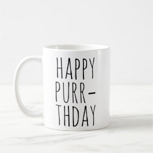 Mug Joyeux anniversaire de ronronnement Thème de chat