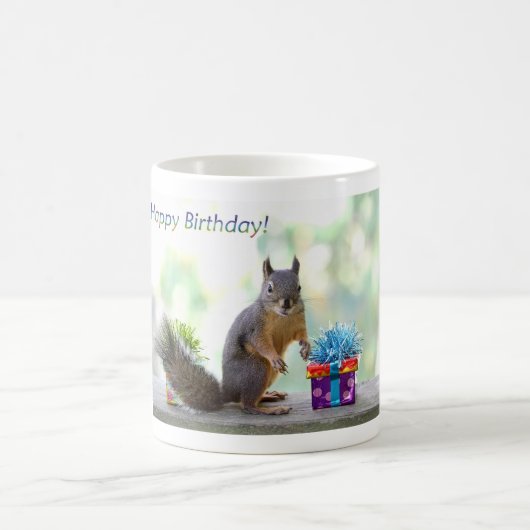 Mug Joyeux anniversaire d'écureuil ! (Centre)