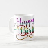 Mug JOYEUX ANNIVERSAIRE - design de texte + vos propre (Devant gauche)