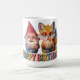 Mug Joyeux Anniversaire du Nain de Jardin Souriant et