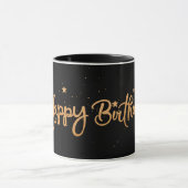 Mug Joyeux anniversaire, élégant design noir et or, (Centre)