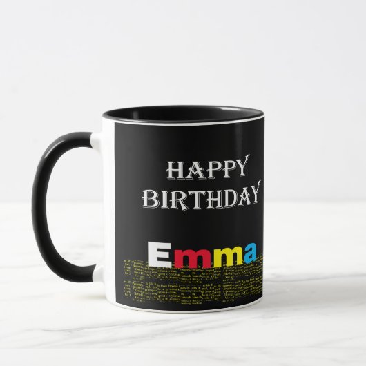 Mug Joyeux anniversaire Emma (Gauche)