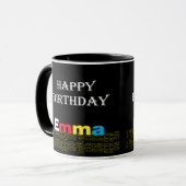 Mug Joyeux anniversaire Emma (Devant gauche)