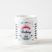 Mug Joyeux Anniversaire Festiver Graphique Nom personn (Centre)