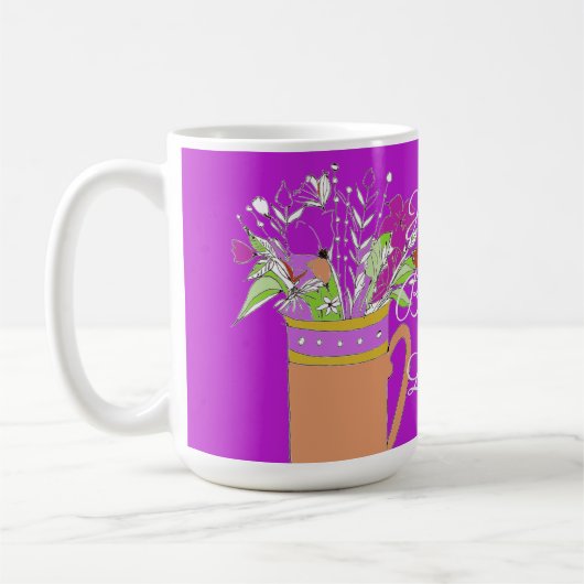 Mug Joyeux anniversaire Fleurs colorées (Gauche)