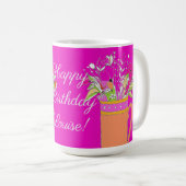 Mug Joyeux anniversaire Fleurs colorées (Devant droit)