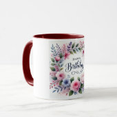 Mug Joyeux anniversaire Floral Wreath Beauté (Devant gauche)