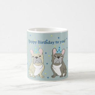 Mug Joyeux anniversaire Français, bouledogue
