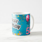 Mug Joyeux anniversaire Fun 50e jalon (Devant droit)