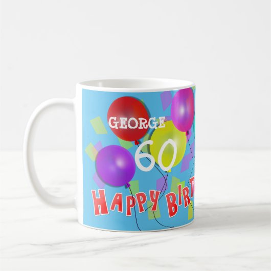 Mug Joyeux anniversaire Fun 60e jalon Personnalisé (Gauche)