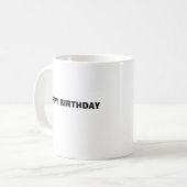 Mug JOYEUX ANNIVERSAIRE, gâteau en forme de coeur, (Devant gauche)