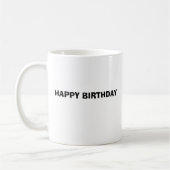 Mug JOYEUX ANNIVERSAIRE, gâteau en forme de coeur, (Gauche)