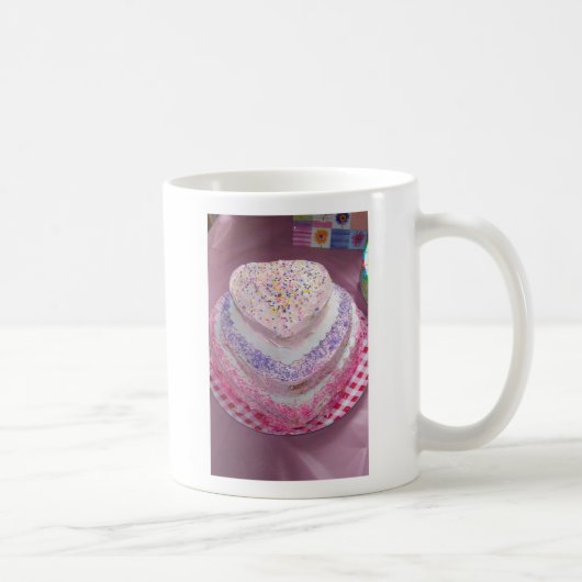 Mug JOYEUX ANNIVERSAIRE, gâteau en forme de coeur, (Droite)