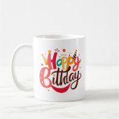 Mug Joyeux anniversaire Imprimer moderne café blanc Mu (Gauche)