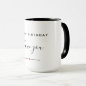 Mug Joyeux anniversaire Je t'aime (Devant droit)