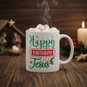 Mug Joyeux anniversaire Jésus Festive Noël