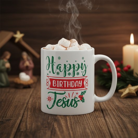 Mug Joyeux anniversaire Jésus Festive Noël