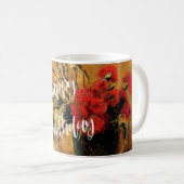 Mug Joyeux anniversaire, Jug aux oeillets rouges et bl (Devant droit)