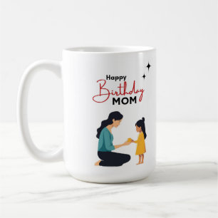 Mug Joyeux Anniversaire Maman Illustration Mignonne Mè