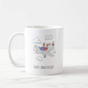 Mug Joyeux anniversaire Mariage Coeur Rouge Marié Coup