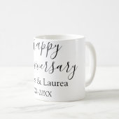 Mug Joyeux anniversaire mariage nom date année simple (Devant droit)