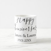 Mug Joyeux anniversaire mariage nom date année simple (Centre)