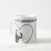 Mug JOYEUX ANNIVERSAIRE mignon Mariage Couple (Devant gauche)