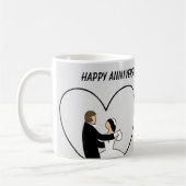 Mug JOYEUX ANNIVERSAIRE mignon Mariage Couple (Gauche)