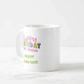 Mug Joyeux Anniversaire Nom Texte personnalisé Bougies (Devant gauche)