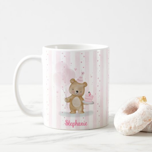 Mug Joyeux Anniversaire Ourson (Avec donut)