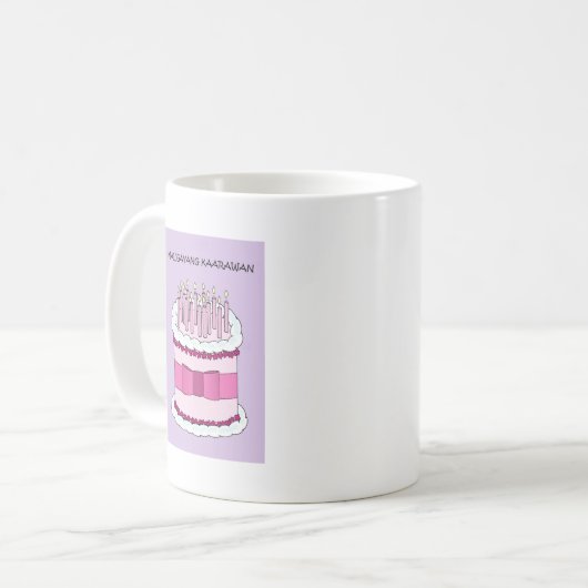 Mug Joyeux anniversaire philippin, Maligayang (Devant gauche)