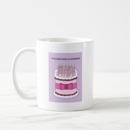 Mug Joyeux anniversaire philippin, Maligayang (Gauche)