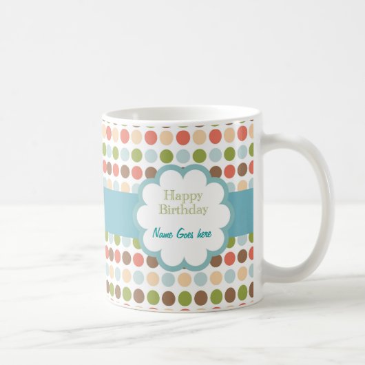 Mug Joyeux anniversaire (points de poka) (Droite)