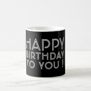 Mug "Joyeux Anniversaire Pour Vous !" Noir et blanc