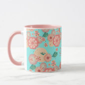 Mug Joyeux Anniversaire Printemps Fleurs de Pêche Moti (Gauche)