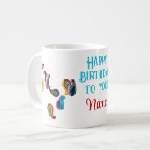 Mug Joyeux Anniversaire Quilled Paisleys, 11 oz de caf (Devant gauche)