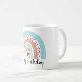 Mug Joyeux anniversaire Rainbow Blue Peach (Devant droit)