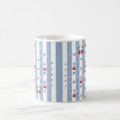 Mug Joyeux Anniversaire Rayure Bleue & Blanche (Centre)