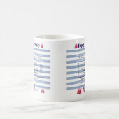 Mug Joyeux Anniversaire Rayure Bleue et Blanche (Centre)