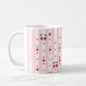 Mug Joyeux Anniversaire Rayure Rose et Blanche (Gauche)