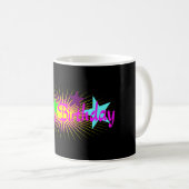 Mug Joyeux anniversaire rose coloré (Devant droit)