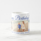 Mug Joyeux Anniversaire Script Collage de Photos (Centre)