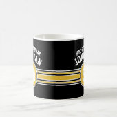 Mug Joyeux Anniversaire Sports Stripes avec Age Gold B (Centre)