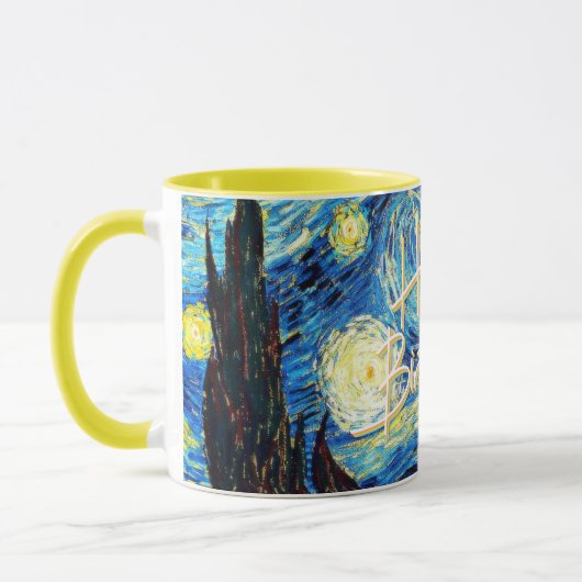 Mug Joyeux anniversaire, Starry Night art, (Gauche)