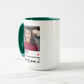 Mug Joyeux anniversaire tendance Nom personnalisé Phot (Devant gauche)
