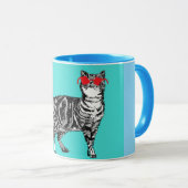 Mug Joyeux Anniversaire Vous Chat Tabby Cool Mens Mari (Devant droit)