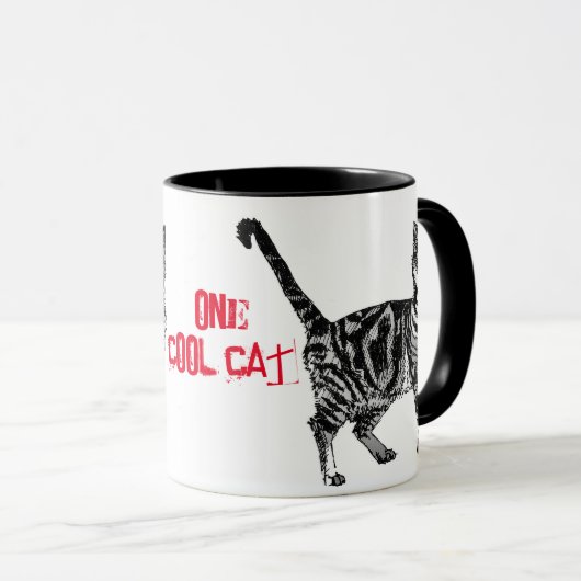 Mug Joyeux anniversaire Vous Cool Tabby Cat (Devant droit)